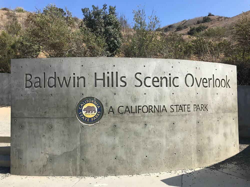 Baldwin Hills Scenic Overlook sign