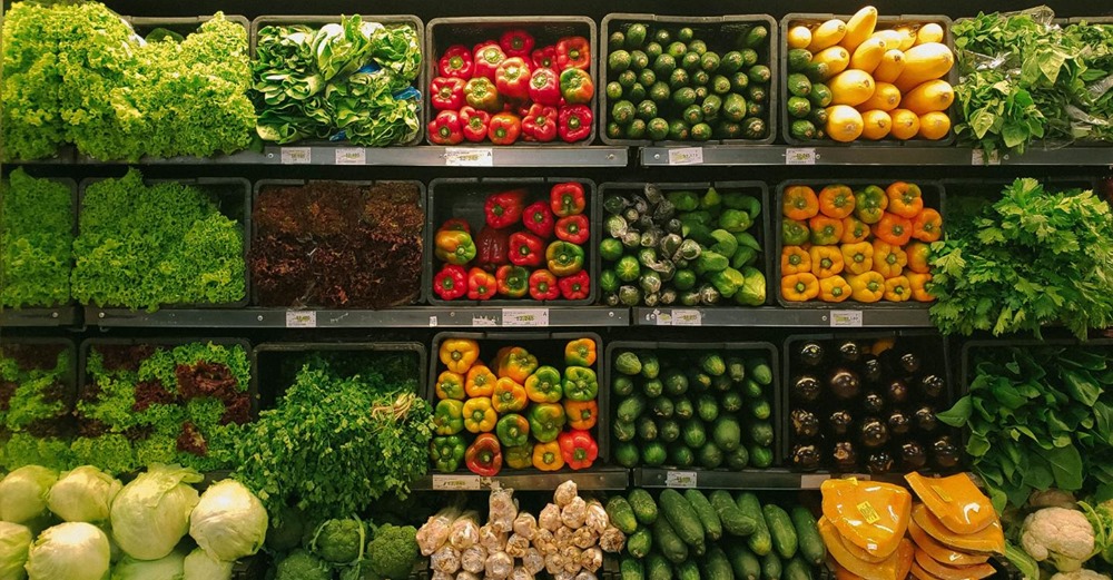 produce at a grocery store