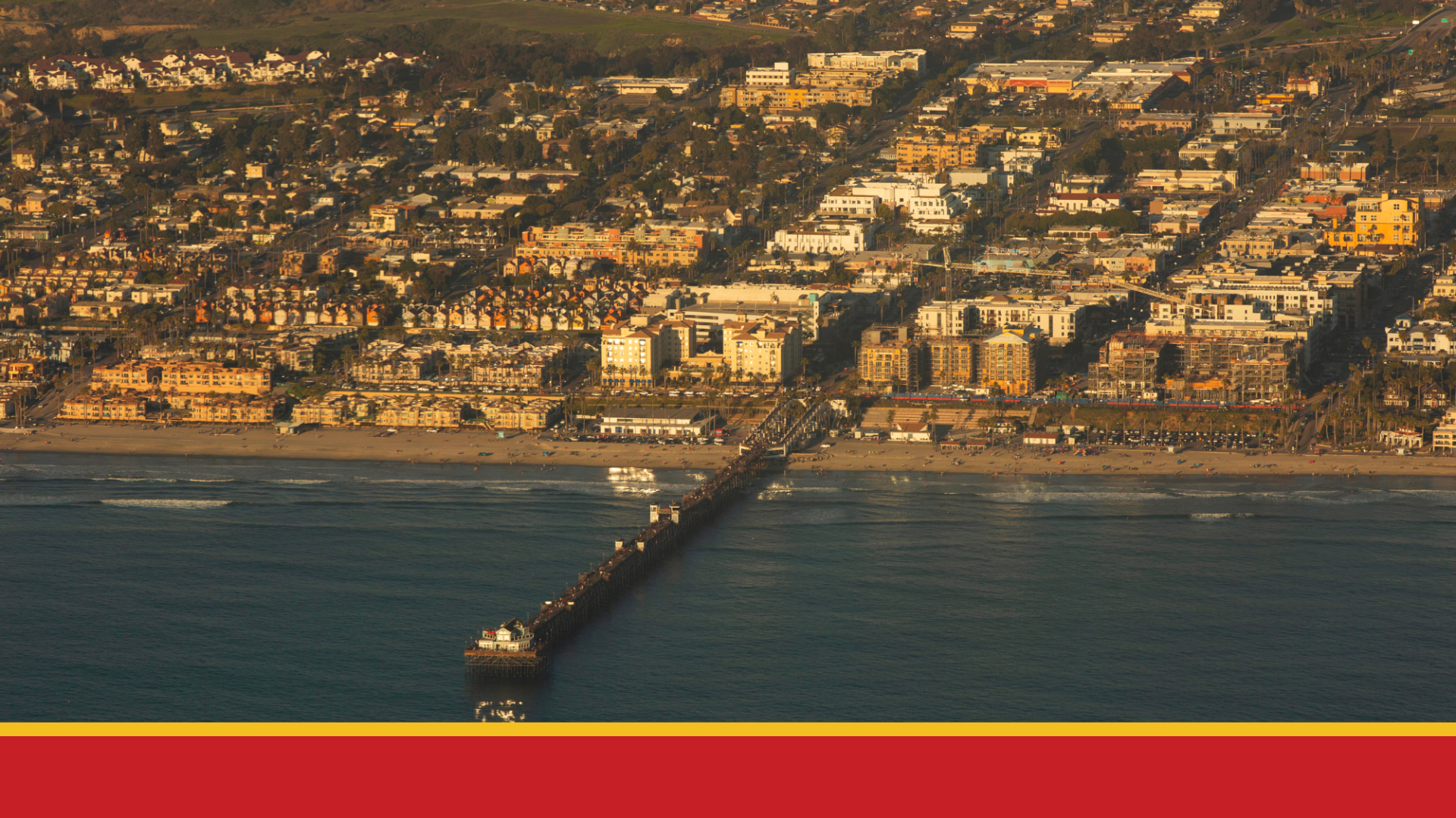 Aerial image of pier in Oceanside, California