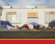 Urban homeless encampment