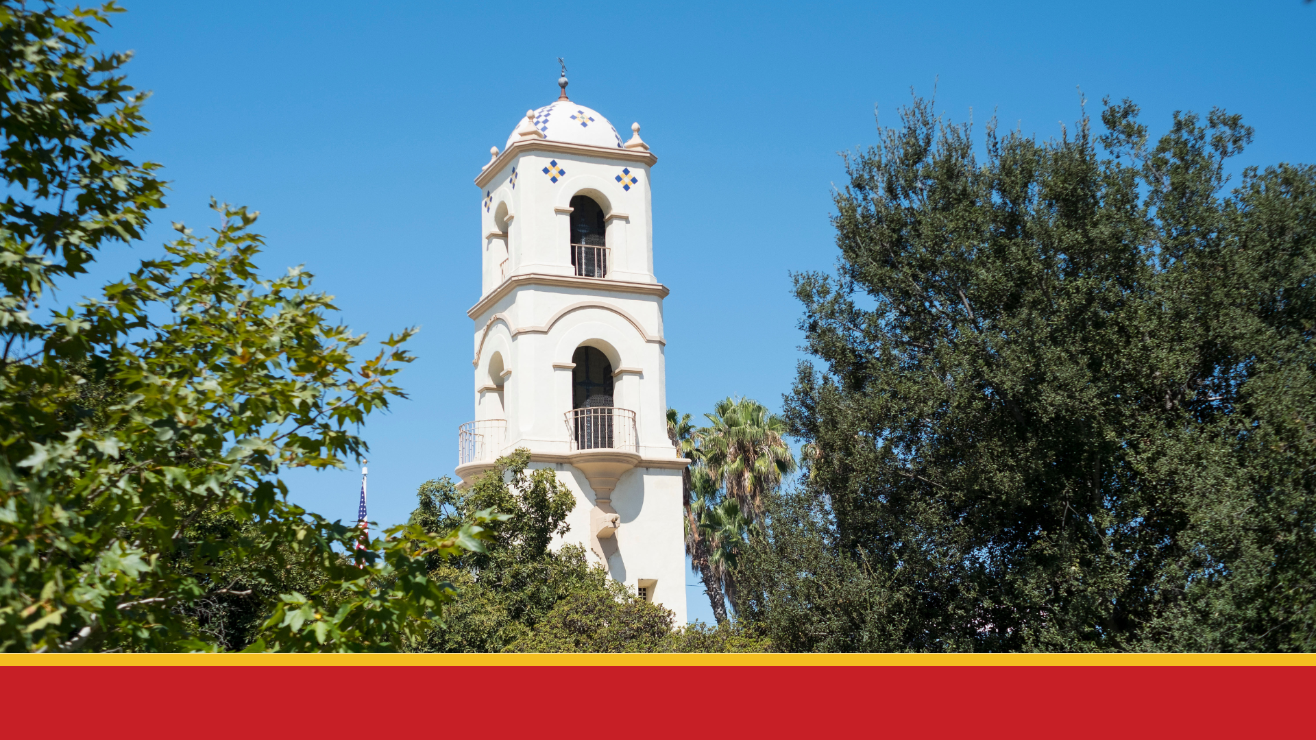 The historic bell tower in Ojai, CA
